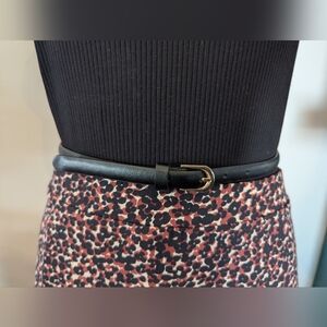 Slim leather trouser belt Black Vegan Leather Women's Size S/M